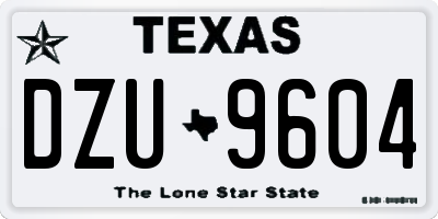TX license plate DZU9604