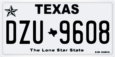 TX license plate DZU9608