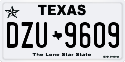 TX license plate DZU9609