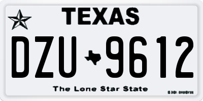 TX license plate DZU9612