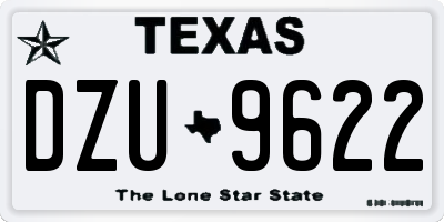 TX license plate DZU9622