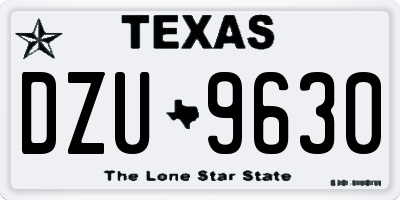 TX license plate DZU9630