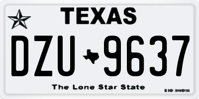 TX license plate DZU9637