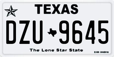 TX license plate DZU9645
