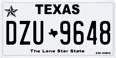 TX license plate DZU9648