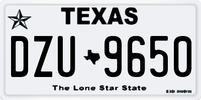 TX license plate DZU9650