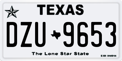 TX license plate DZU9653