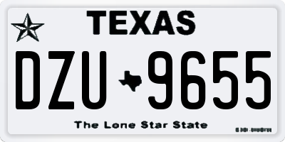 TX license plate DZU9655