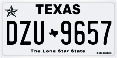 TX license plate DZU9657