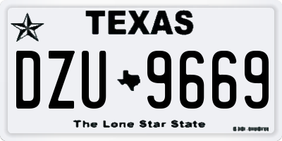 TX license plate DZU9669