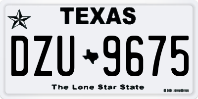 TX license plate DZU9675