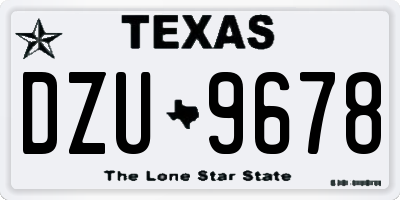 TX license plate DZU9678