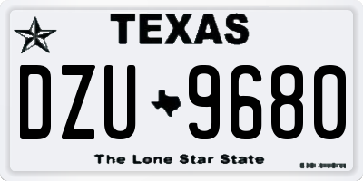 TX license plate DZU9680