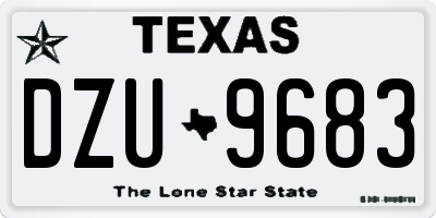 TX license plate DZU9683