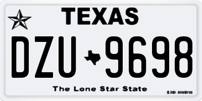 TX license plate DZU9698