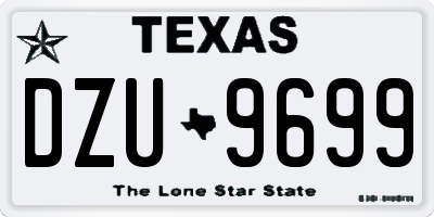 TX license plate DZU9699