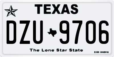 TX license plate DZU9706