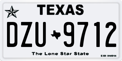 TX license plate DZU9712