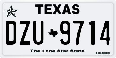 TX license plate DZU9714