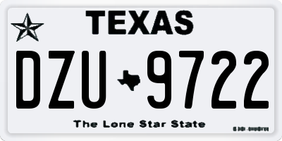 TX license plate DZU9722