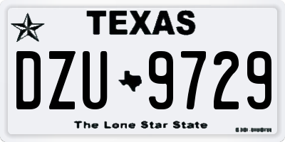 TX license plate DZU9729