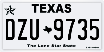 TX license plate DZU9735