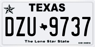 TX license plate DZU9737