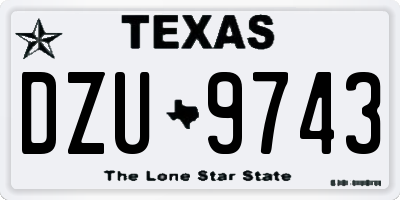TX license plate DZU9743