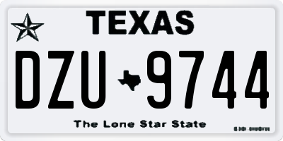 TX license plate DZU9744