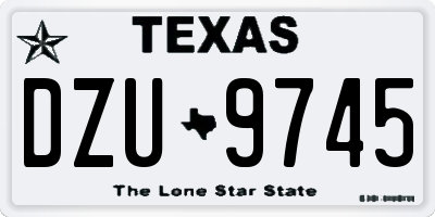 TX license plate DZU9745