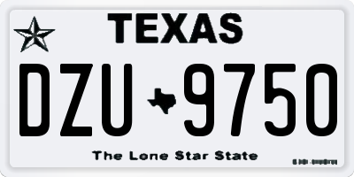 TX license plate DZU9750