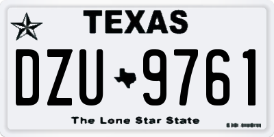 TX license plate DZU9761