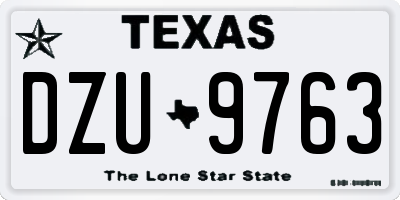 TX license plate DZU9763