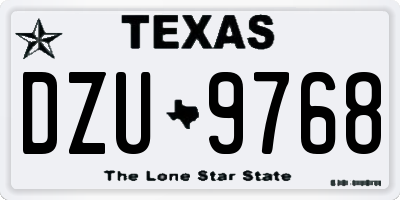 TX license plate DZU9768