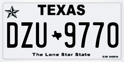 TX license plate DZU9770