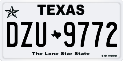 TX license plate DZU9772