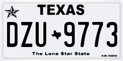 TX license plate DZU9773