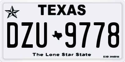 TX license plate DZU9778