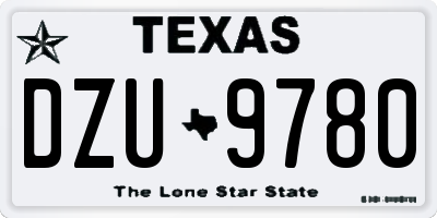 TX license plate DZU9780