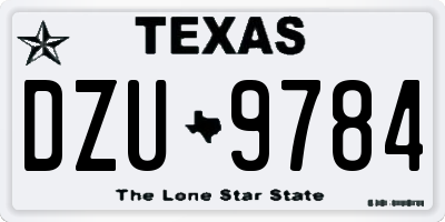 TX license plate DZU9784