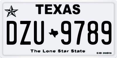 TX license plate DZU9789