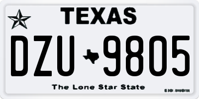 TX license plate DZU9805