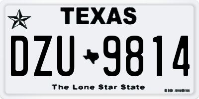 TX license plate DZU9814