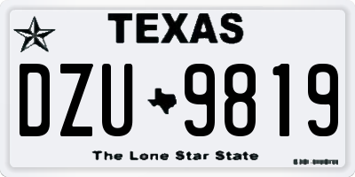 TX license plate DZU9819