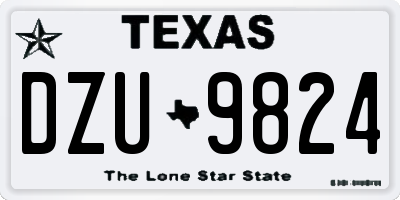 TX license plate DZU9824