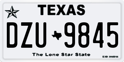 TX license plate DZU9845