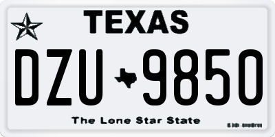 TX license plate DZU9850