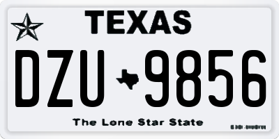 TX license plate DZU9856