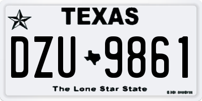 TX license plate DZU9861