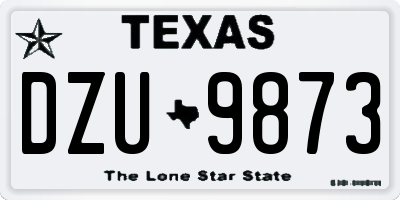 TX license plate DZU9873